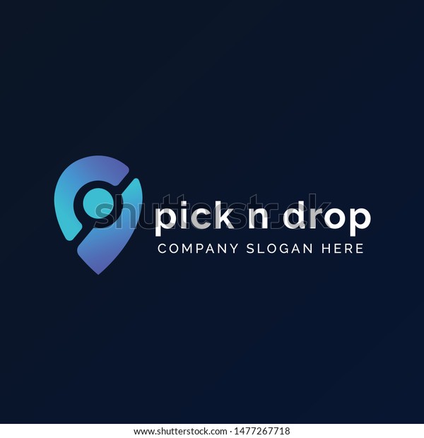 Delivery Service Logo Pick Drop Destination Stock Vector (Royalty Free