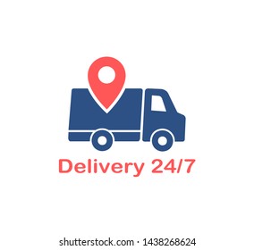 Delivery service logo with pointer. 