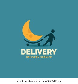  Servicio de entrega. Plantilla de logotipo. 