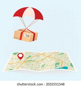 delivery service map vector illustration