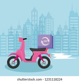 Delivery Service Motorcycle Of 24 Hour Service