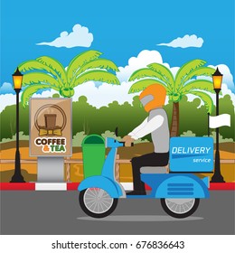 delivery service with motorcycle 