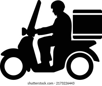 icono de la motocicleta del servicio de entrega - arte vectorial