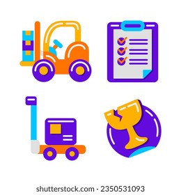 delivery service objects vector illustrations set