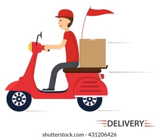 Serviço de entrega em scooter, moto. Envio rápido em todo o mundo