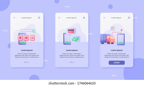 Delivery Service online shop payment method tracing delivery campaign concept for mobile apps design landing template modern flat cartoon style vector illustration