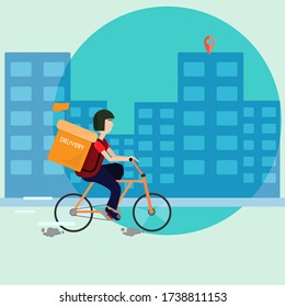 Delivery service, online shopping, home delivery,  delivered by bicycle