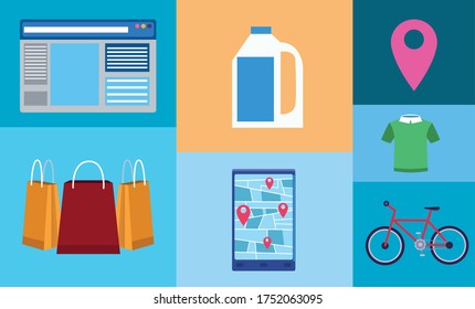 Online-Zustelldienst mit Smartphone-Vektorgrafik-Design