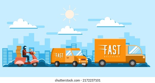 Delivery service online vector graphic design