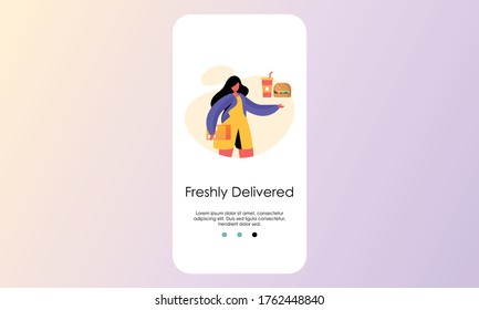 Delivery Service Order Shipping Mobile App Page Onboard Screen Illustration