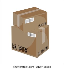Delivery service. Package, box, fast delivery. Vector.