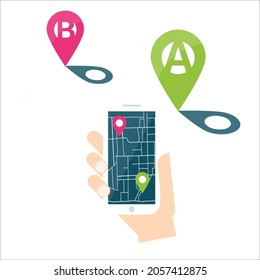 delivery service pins locations in paper map vector illustration design