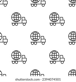 Delivery service seamless pattern. Cargo transportation. Shipping company. Vector illustration