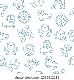 Delivery service seamless pattern design. seamless pattern with delivery service doodle elements.