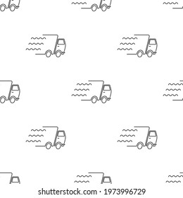 Delivery service seamless pattern isolated on white background.