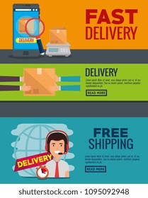 delivery service set icons