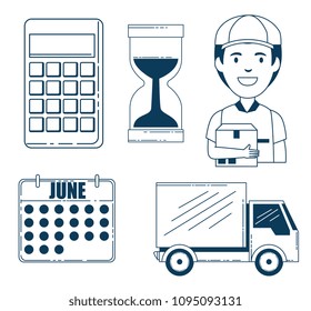 delivery service set icons