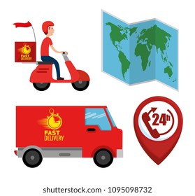 delivery service set icons