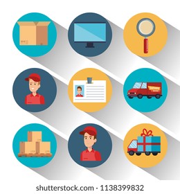 delivery service set icons