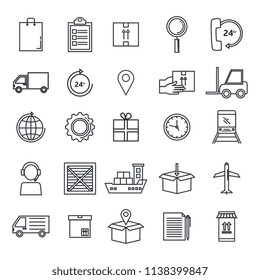 delivery service set icons