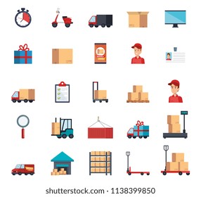 delivery service set icons
