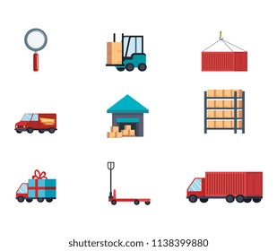 delivery service set icons