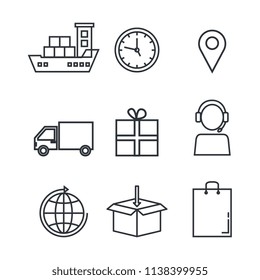 delivery service set icons