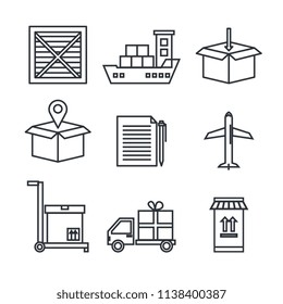 delivery service set icons