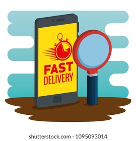 delivery service with smartphone