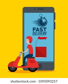 delivery service with smartphone