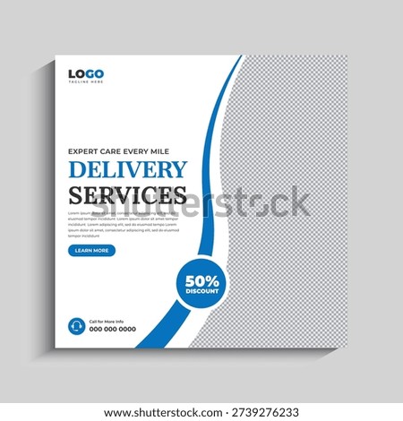 Delivery Service Social Media Post banner template