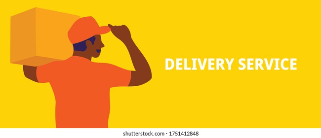 Delivery service staff worker. Vector illustration.