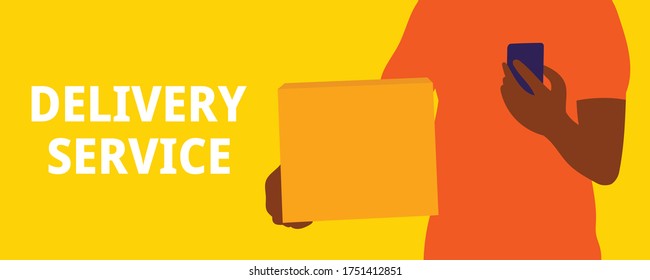 Delivery service staff worker. Vector illustration.