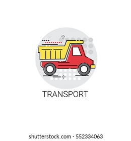 Delivery Service Transport Dump Truck Icon Vector Illustration