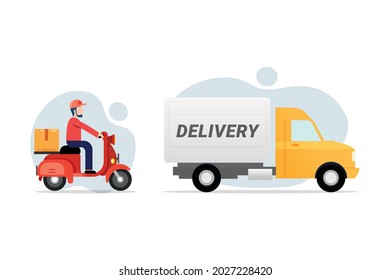 Delivery service transportation object vector illustration