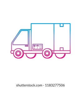 delivery service truck with box