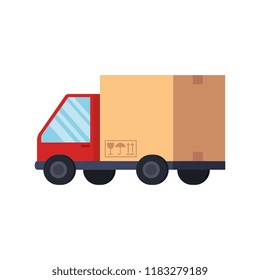 delivery service truck with box