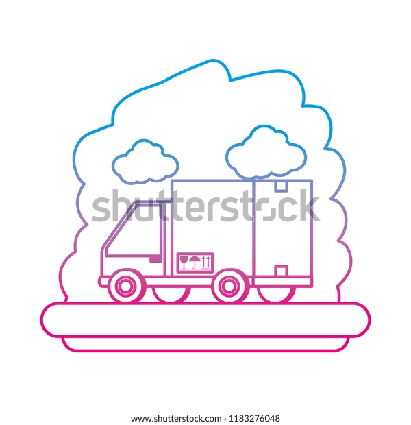 delivery service truck with
box