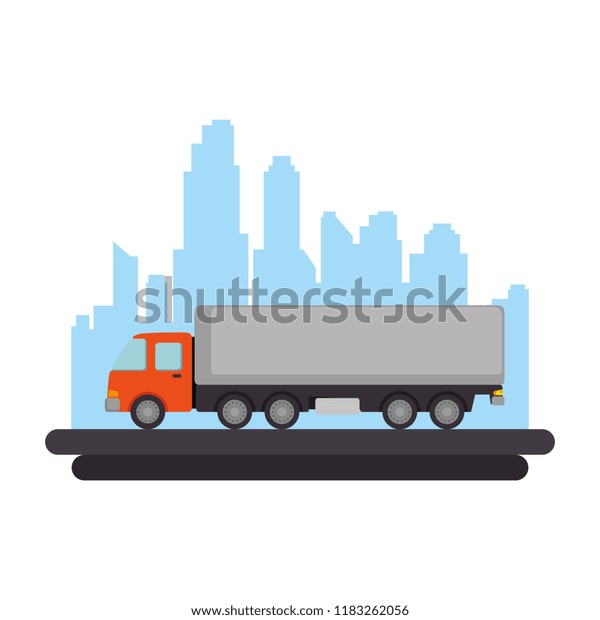 delivery service truck on the\
road