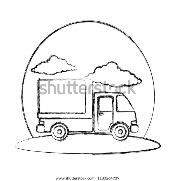 delivery service truck on the\
road