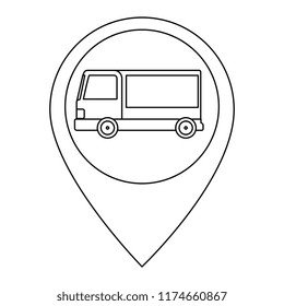 delivery service truck in pin location