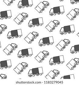 delivery service trucks with box and gifts pattern