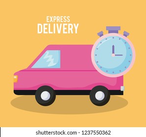 delivery service van car with chronometer