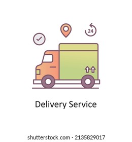 Delivery Service vector Filled Outline Icon Design illustration. Logistics And Supply Chain Management Symbol on White background EPS 10 File