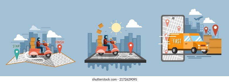 Delivery service vector graphic design