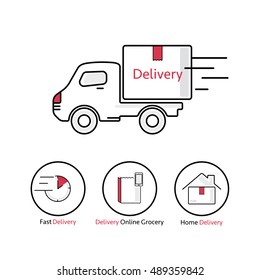 Delivery service vector icons