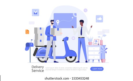 Delivery Service Vector Illustration Concept , Suitable for web landing page, ui, mobile app, editorial design, flyer, banner, and other related occasion