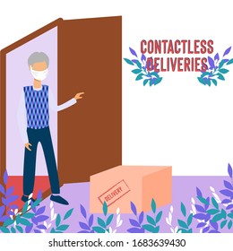 Delivery service vector illustration. Flat shipping box concept. Global international logistics distribution. Parcel and ordered goods transport export to customer location fast in time