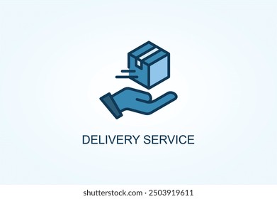 Vector de servicio de entrega o ilustración de símbolo de signo de logotipo