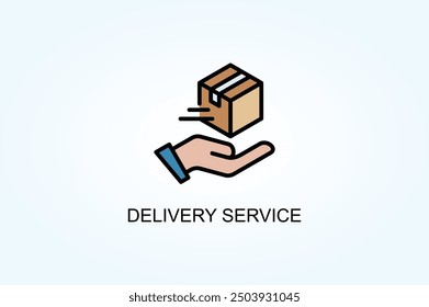 Ilustración De Vector De Servicio De Entrega O Símbolo De Logotipo